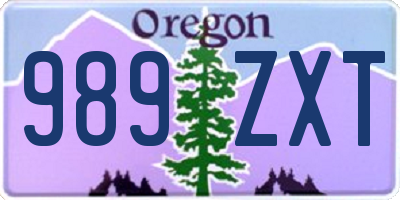 OR license plate 989ZXT