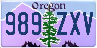 OR license plate 989ZXV