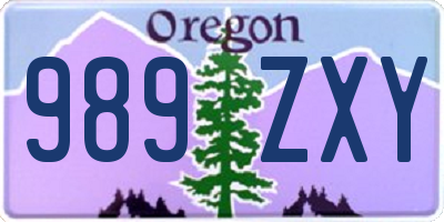 OR license plate 989ZXY