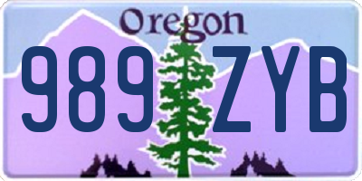 OR license plate 989ZYB