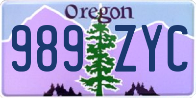 OR license plate 989ZYC
