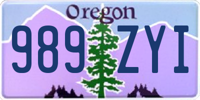 OR license plate 989ZYI