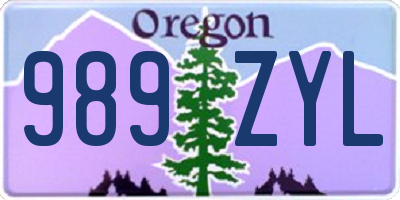 OR license plate 989ZYL