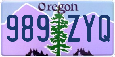 OR license plate 989ZYQ