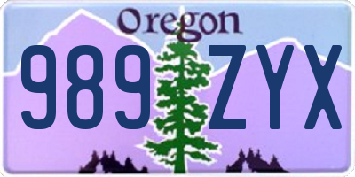 OR license plate 989ZYX