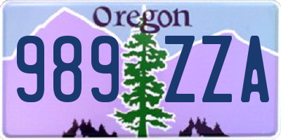OR license plate 989ZZA