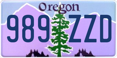 OR license plate 989ZZD
