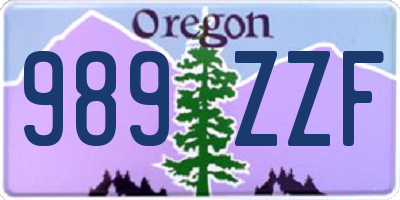 OR license plate 989ZZF