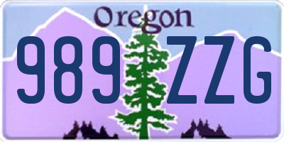 OR license plate 989ZZG
