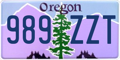 OR license plate 989ZZT
