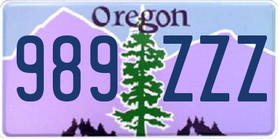 OR license plate 989ZZZ