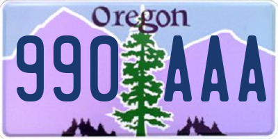 OR license plate 990AAA