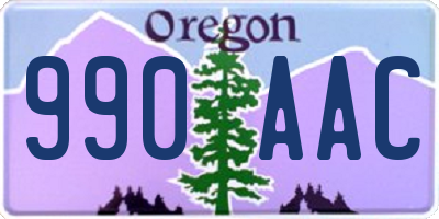 OR license plate 990AAC