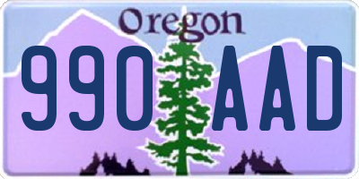 OR license plate 990AAD