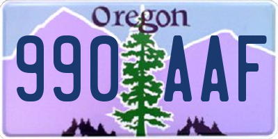 OR license plate 990AAF