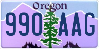 OR license plate 990AAG