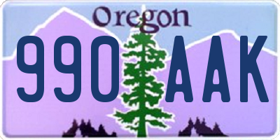 OR license plate 990AAK