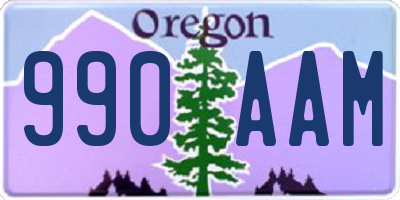 OR license plate 990AAM