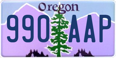 OR license plate 990AAP