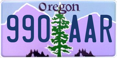 OR license plate 990AAR