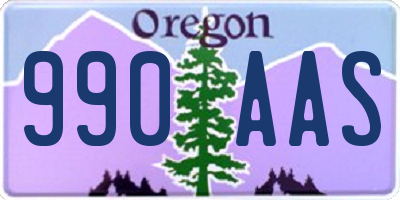 OR license plate 990AAS