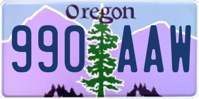 OR license plate 990AAW