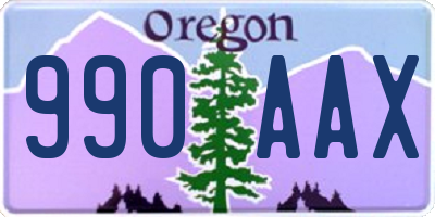 OR license plate 990AAX