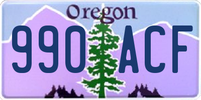 OR license plate 990ACF