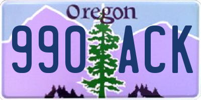 OR license plate 990ACK