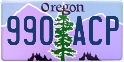 OR license plate 990ACP