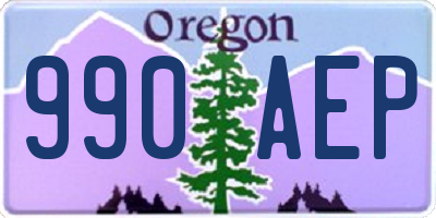 OR license plate 990AEP
