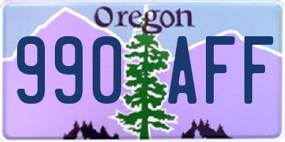 OR license plate 990AFF