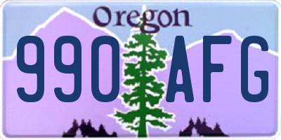 OR license plate 990AFG