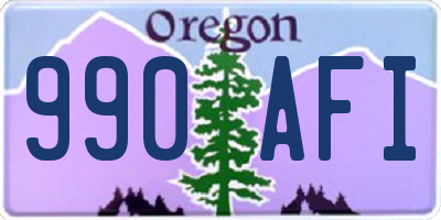 OR license plate 990AFI