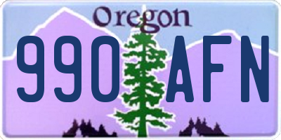 OR license plate 990AFN