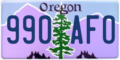 OR license plate 990AFO