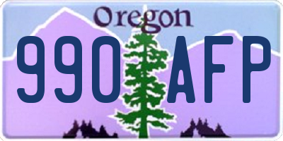 OR license plate 990AFP