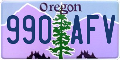 OR license plate 990AFV