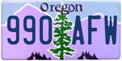 OR license plate 990AFW