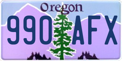 OR license plate 990AFX
