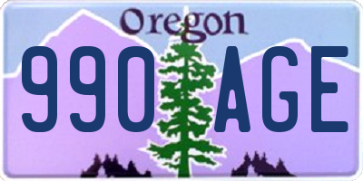 OR license plate 990AGE