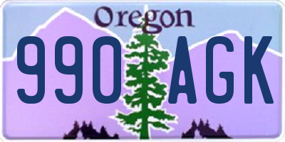 OR license plate 990AGK