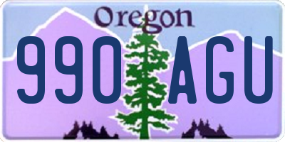 OR license plate 990AGU