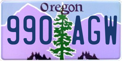 OR license plate 990AGW