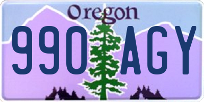 OR license plate 990AGY