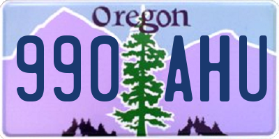 OR license plate 990AHU