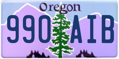 OR license plate 990AIB
