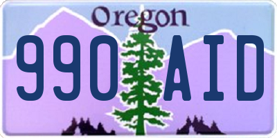OR license plate 990AID