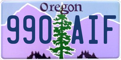 OR license plate 990AIF