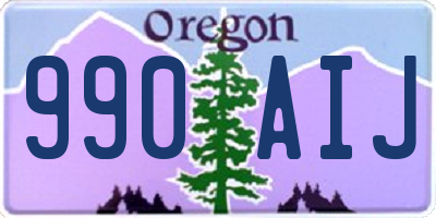 OR license plate 990AIJ